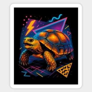 Retro Neon Yellow Foot Tortoise Sticker